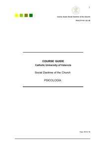 COURSE GUIDE Social Doctrine of the Church PSICOLOGÍA