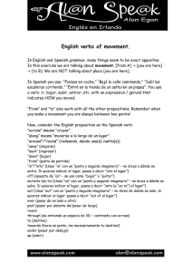English verbs of movement.