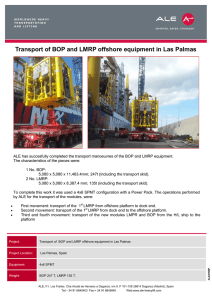 Transport of BOP and LMRP offshore equipment in Las Palmas