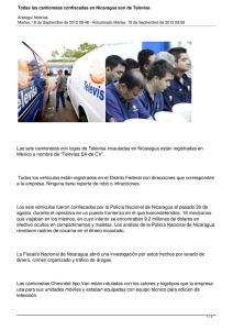 Todas las camionetas confiscadas en Nicaragua son de