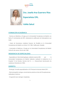 Dra. Josefa Ana Guerrero Ríos Especialista ORL Vallés Salud