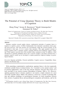The Potential of Using Quantum Theory to Build Models of Cognition