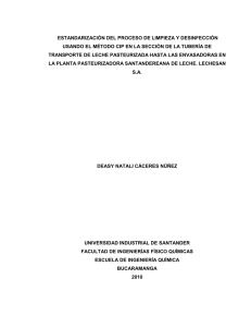 1 estandarización del proceso de limpieza y desinfección usando el