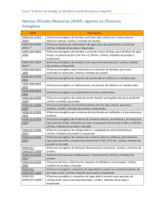 Normas Oficiales Mexicanas (NOM) vigentes en