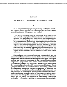 "El sentido común como sistema cultural".