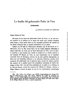 La familia del gobernador Pedro de Vera (continuación)