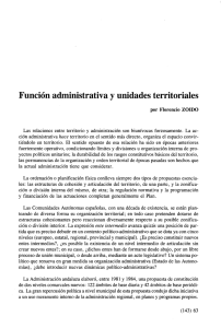 Función administrativa y unidades territoriales