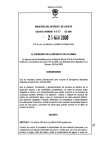 Decreto 4449 de 2008 - Superintendencia Financiera de Colombia
