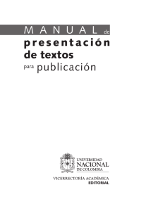 Manual de presentación de textos para publicación