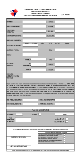 Formulario De Solicitud De Pase Para Vehiculo De Visitante