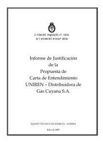Informe de Justificación de la Propuesta de Carta de Entendimiento
