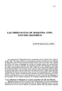 las ordenanzas de maqueda (1399). estudio historico