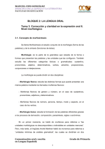 Bloque II. Tema 3. Correccion y claridad en la expresion oral II. Nivel