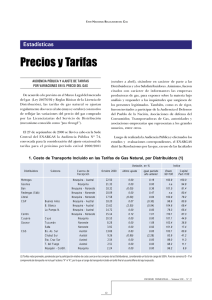 Precios y Tarifas - Ente Nacional Regulador del Gas