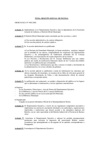 TEMA: BOLETÍN OFICIAL MUNICIPAL ORDENANZA Nº 4492/2002