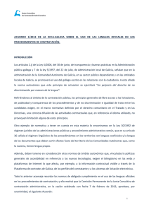 Acuerdo 1/2013 de la XCCA-Galicia sobre el uso de las lenguas
