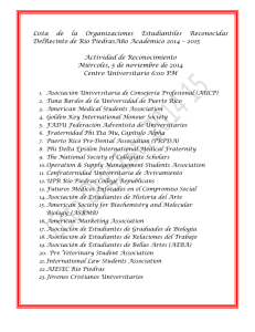 Lista de la Organizaciones Estudiantiles Reconocidas DelRecinto