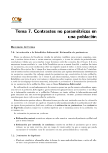 Tema 7. Contrastes no paramétricos en una población Tema 7