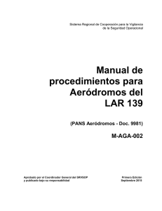 Manual de procedimientos para Aeródromos del LAR 139 (PANS