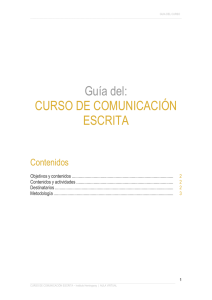 Guía del: CURSO DE COMUNICACIÓN ESCRITA