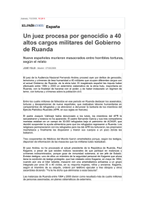España Un juez procesa por genocidio a 40 altos cargos militares