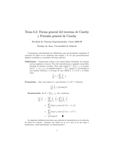 Tema 6.2: Forma general del teorema de Cauchy y Fórmula general