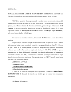 18-3CM-13-A CÁMARA SEGUNDA DE LO CIVIL DE LA PRIMERA