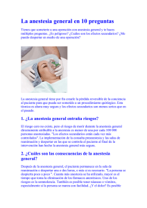 La anestesia general en 10 preguntas