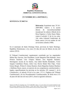 Sentencia TC 0027-14 C - Tribunal Constitucional de la