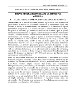 BREVE RESEÑA HISTÓRICA DE LA FILOSOFÍA MÓDULO 4 6. EL
