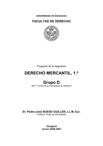 DERECHO MERCANTIL, 1.º Grupo D