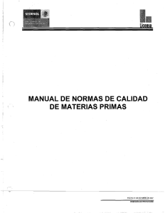 manual de normas de calidad de materias primas