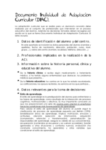 Documento Individual de Adaptacion Curricular (DIAC).