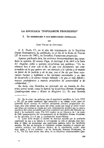 LA ENCICLICA "POPULORUM PROGRESSIO" por S. S. Paulo VI