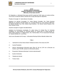 I. MUNICIPALIDAD DE VAPARAISO Secretaría Municipal Nov