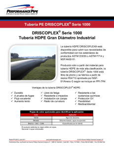 DRISCOPLEX Serie 1000 Tubería HDPE Gran Diámetro Industrial
