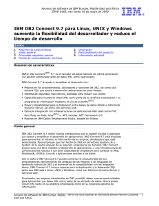 IBM DB2 Connect 9.7 para Linux, UNIX y Windows aumenta la