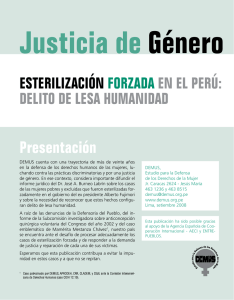 DEMUS. Esterilización forzada en el Perú. Delito de lesa Humanidad