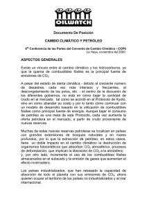 Documento De Posición CAMBIO CLIMÁTICO Y PETRÓLEO