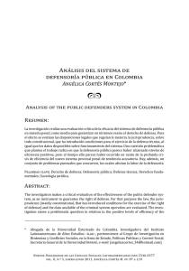 Análisis del sistema de defensoría pública en Colombia