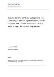 Discurso del presidente de facto general Juan Carlos Onganía