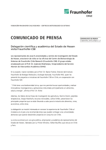 comunicado de prensa - Fraunhofer Chile Research