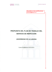 propuesta del plan de trabajo del servicio de inspección
