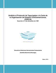 Analisis al Protocolo de Tegucigalpa a la Carta de la ODECA, marzo
