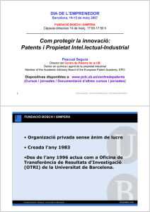 Com protegir la innovació: Patents i Propietat Intel.lectual