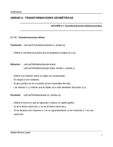 UNIDAD II.- TRANSFORMACIONES GEOMÉTRICAS