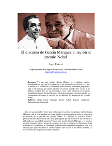 El discurso de García Márquez al recibir el premio Nobel