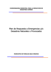 Plan de Respuesta a Emergencias y/o Desastres Naturales o