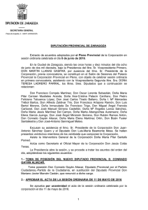1 DIPUTACIÓN PROVINCIAL DE ZARAGOZA Extracto de acuerdos