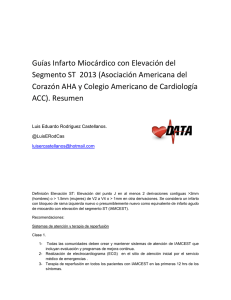Guías Infarto Miocárdico con Elevación del Segmento ST 2013